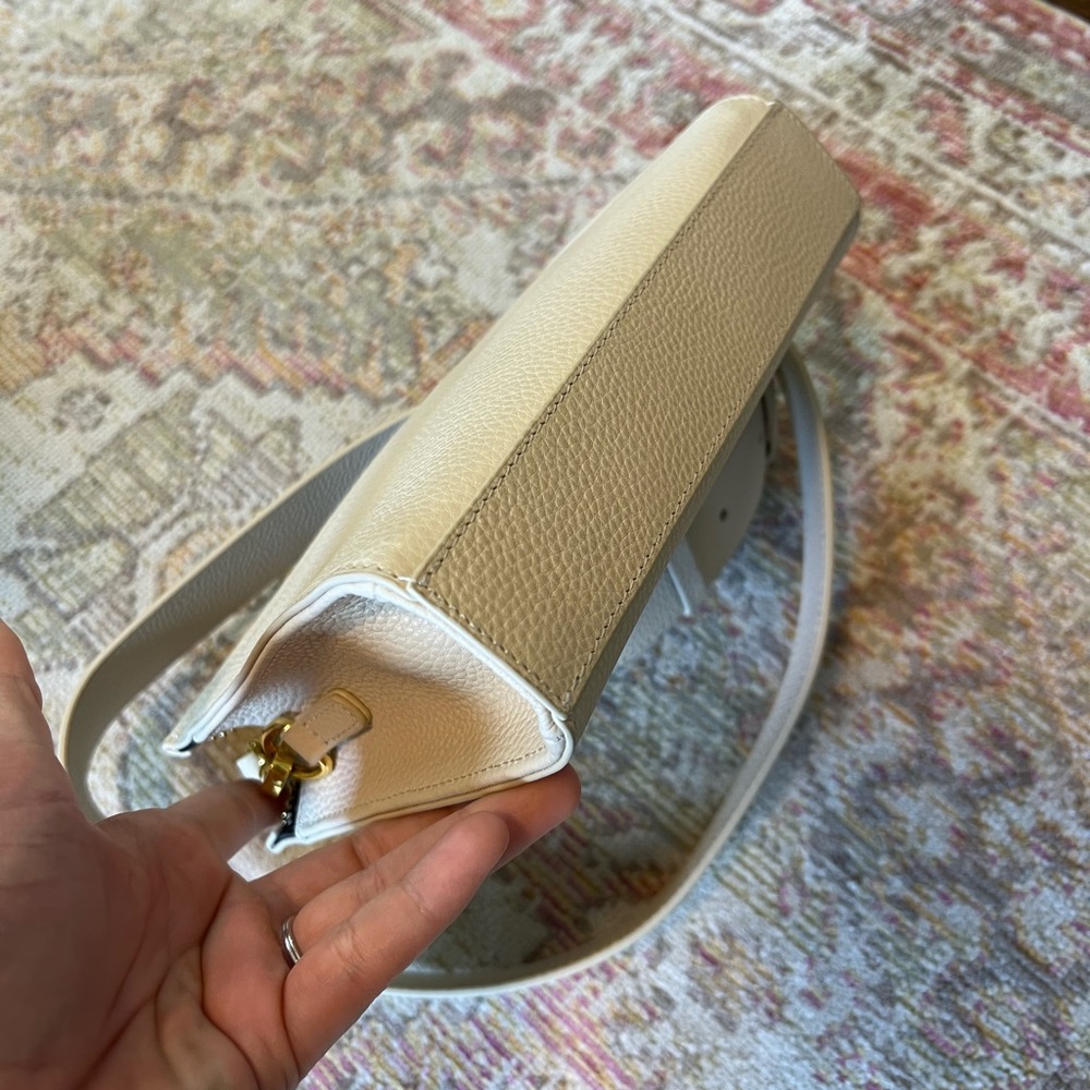 Article & Goods White Pebble Grain Leather Crossbody View 3